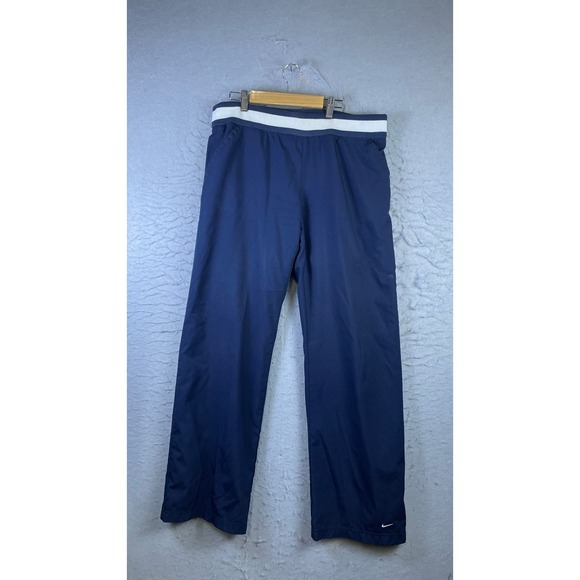 Nike Other - Nike Track Pants Mens XL Navy Blue Good Striped Waist Athletic Swoosh Logo